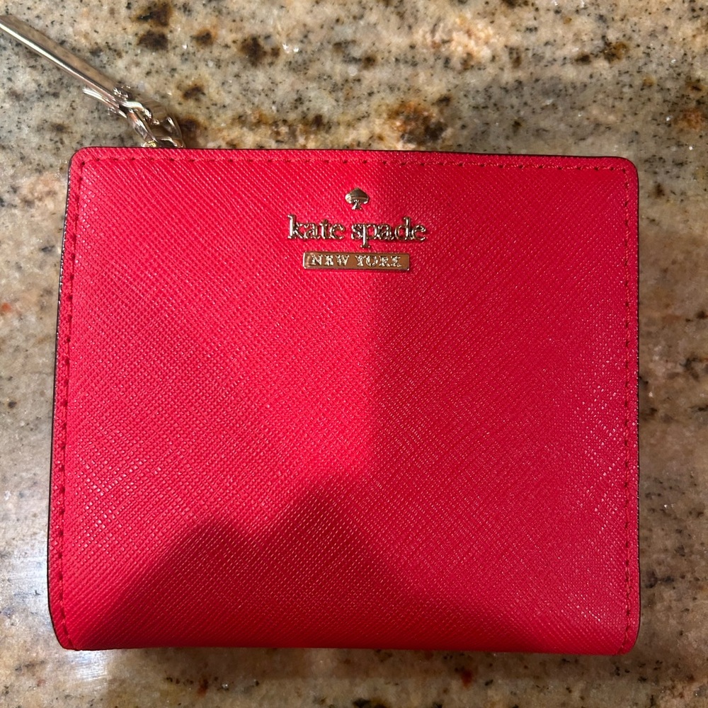 Kate Spade Red and Black Striped Interior Wallet